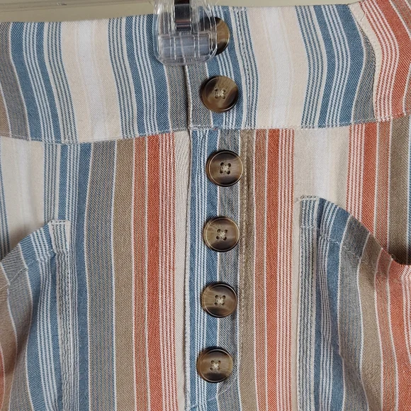 NWOT AE Wide Leg Pants Striped Size Medium - Picture 3 of 13